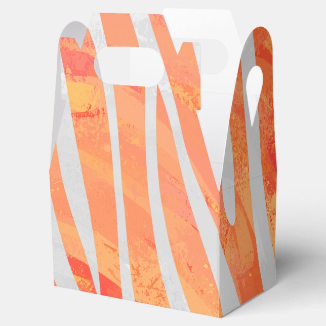 Zebra Orange and White Print Favour Box (Opened)