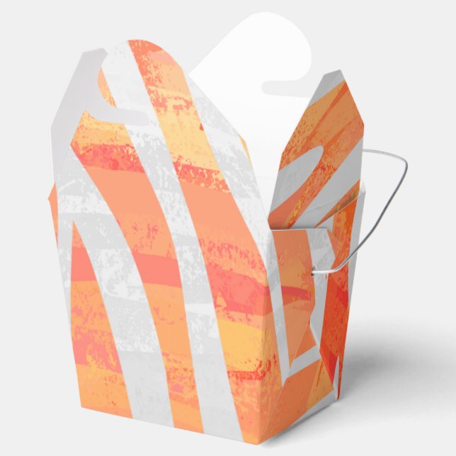 Zebra Orange and White Print Favour Box (Opened)