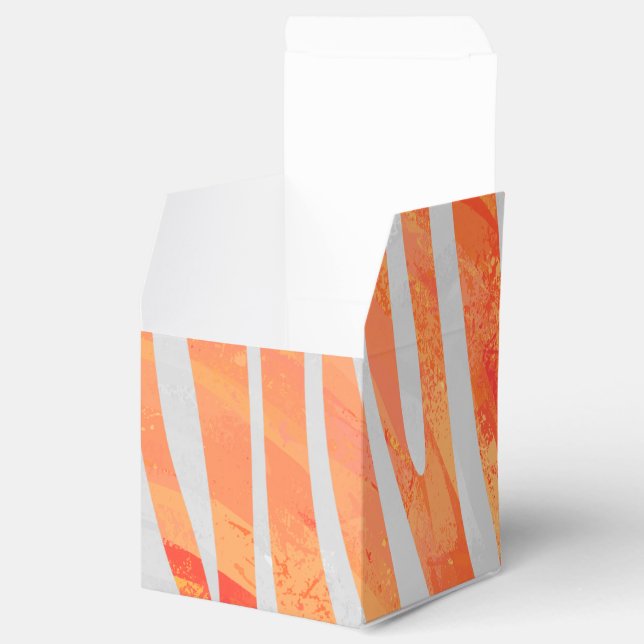 Zebra Orange and White Print Favour Box (Opened)