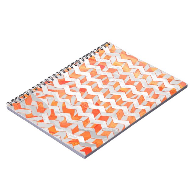 Zebra Orange and White Print Notebook (Left Side)