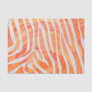 Zebra Orange and White Print Tissue Paper