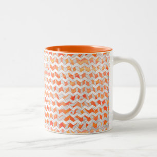 Zebra Orange and White Print Two-Tone Coffee Mug