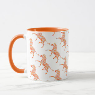 Zebra Orange and White Silhouette Mug