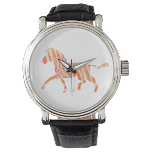 Zebra Orange and White Silhouette Watch