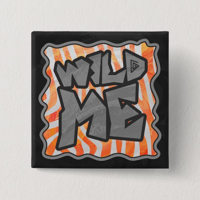 Zebra Orange and White Wild Me 15 Cm Square Badge (Front)