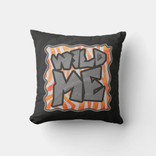 Zebra Orange and White Wild Me Cushion
