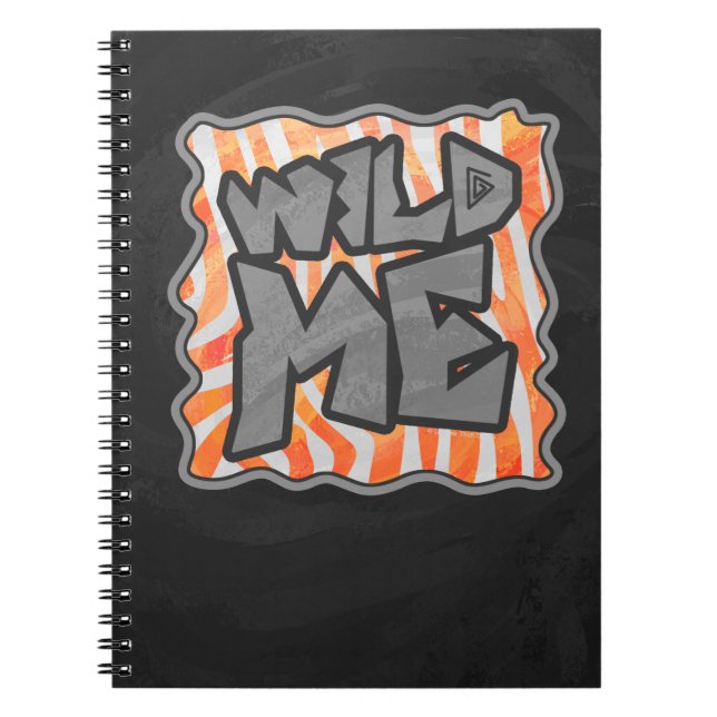 Zebra Orange and White Wild Me Notebook (Front)