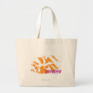 Zebra Orange Large Tote Bag