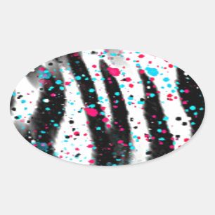 Zebra Oval Sticker