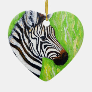 Zebra Painting Ceramic Tree Decoration