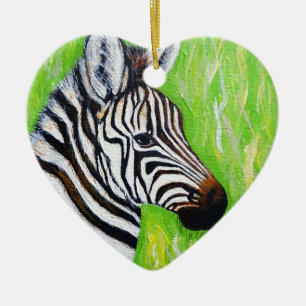 Zebra Painting Ceramic Tree Decoration