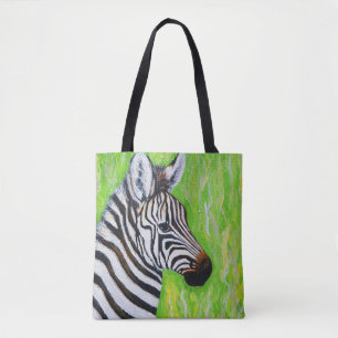 Zebra Painting Tote Bag