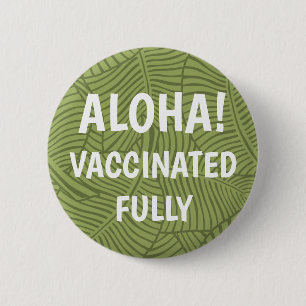 Zebra Palm Hawaiian Aloha Vaccinated Olive 6 Cm Round Badge