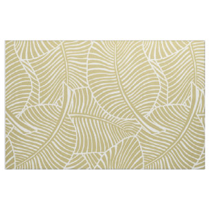 Zebra Palm Hawaiian Tropical Khaki and Cream Fabric