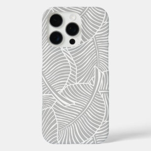 Zebra Palm Hawaiian Tropical Silver Grey iPhone 16 Pro Case