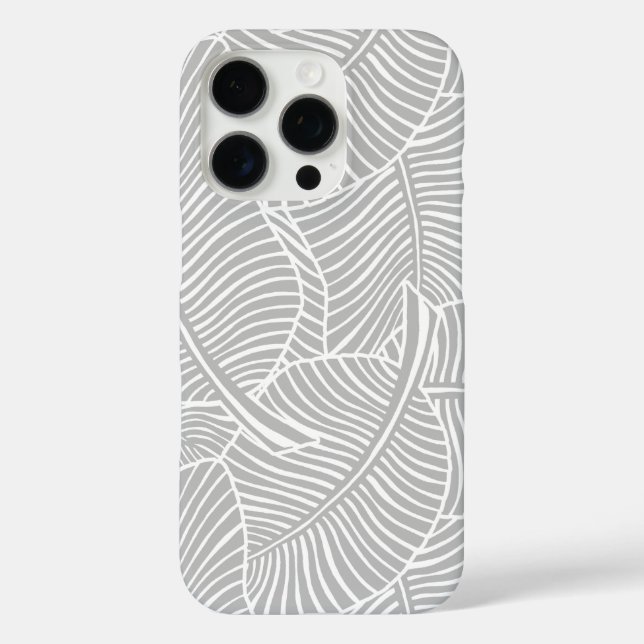 Zebra Palm Hawaiian Tropical Silver Grey Case-Mate iPhone Case (Back)