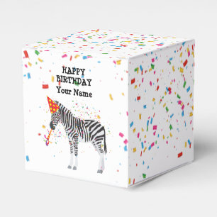 Zebra Partying - Animals at Birthday Party Favour Box