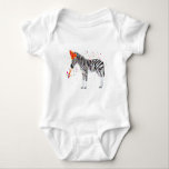 Zebra Partying - Animals Having a Party Baby Bodysuit<br><div class="desc">A cute illustration of a zebra partying and having fun! Zebra wearing a party hat and blowing party horn with confetti raining down on it. Let the celebrations begin! Perfect for anyone who loves funny animal illustrations. Ideal for a birthday gift, nursery decor, kids room art, home decor, Christmas present...</div>