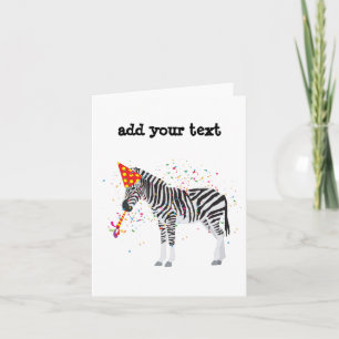 Zebra Partying - Animals Having a Party Card