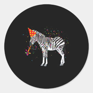 Zebra Partying Animals Having A Party  Classic Round Sticker