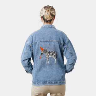 Zebra Partying - Animals Having a Party Denim Jacket