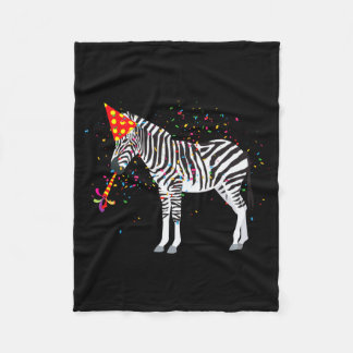 Zebra Partying Animals Having A Party  Fleece Blanket