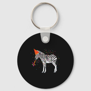 Zebra Partying Animals Having A Party Key Ring