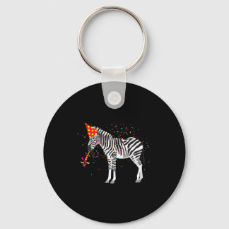 Zebra Partying Animals Having A Party  Key Ring