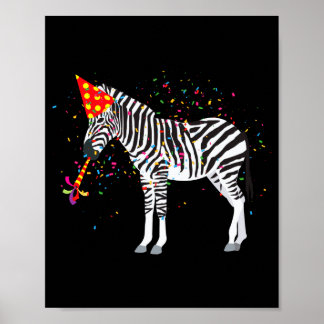 Zebra Partying Animals Having A Party  Poster