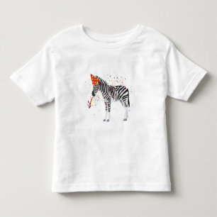 Zebra Partying - Animals Having a Party Toddler T-Shirt