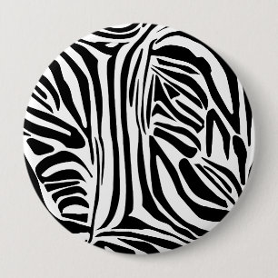 Zebra pattern 10 cm round badge