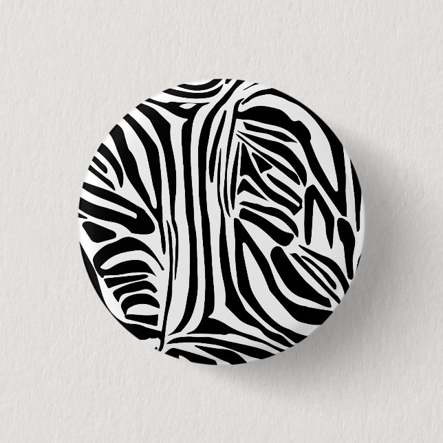 Zebra pattern 3 cm round badge (Front)