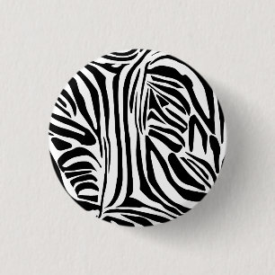 Zebra pattern 3 cm round badge