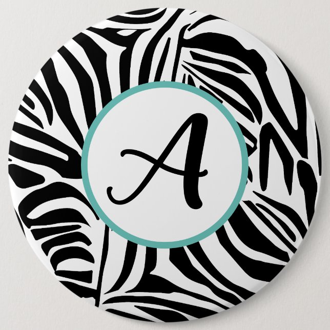 Zebra Pattern 6 Cm Round Badge (Front)