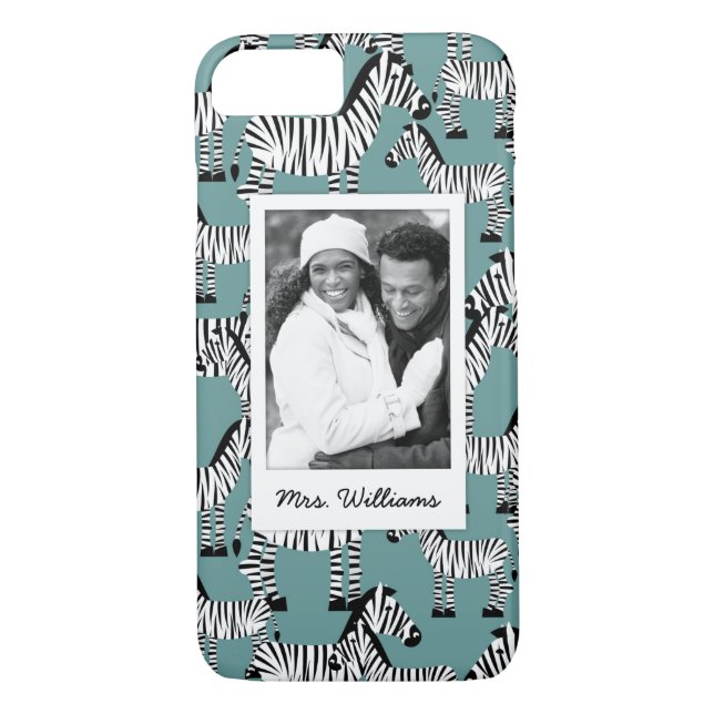 Zebra Pattern | Add Your Photo & Name Case-Mate iPhone Case (Back)