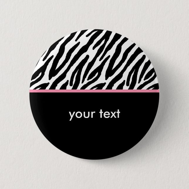 Zebra Pattern and Hot Pink 6 Cm Round Badge (Front)