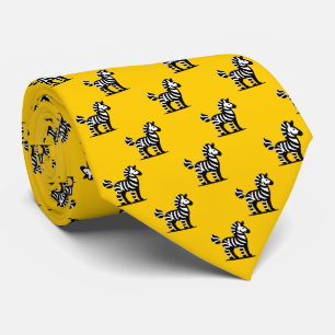 Zebra Pattern - Black on Amber Tie