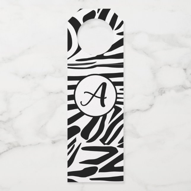 Zebra Pattern Bottle Tag (Front)