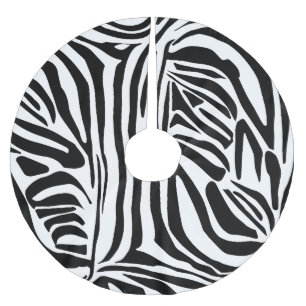Zebra pattern brushed polyester tree skirt