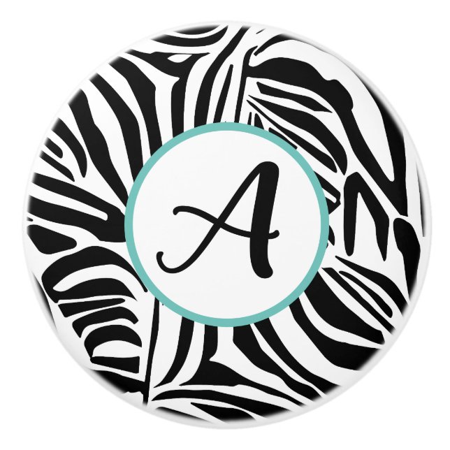 Zebra Pattern Ceramic Knob (Front)