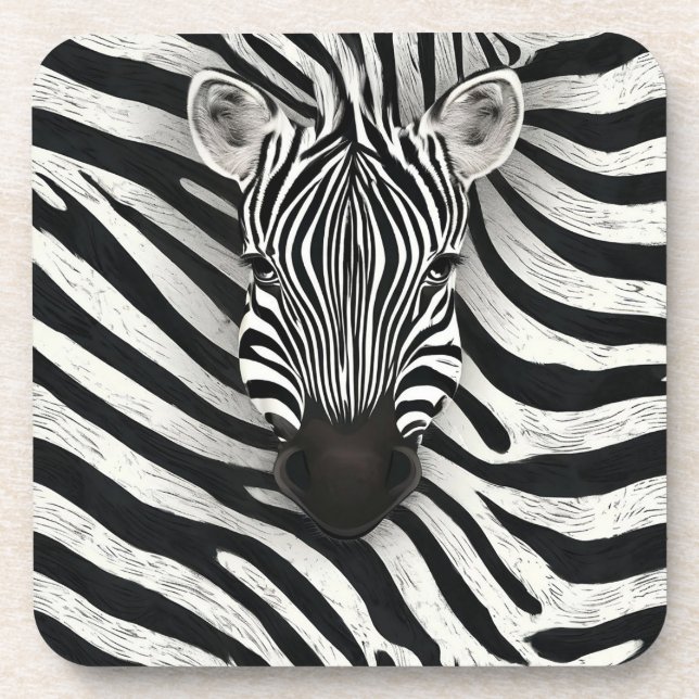 Zebra pattern coaster (Front)