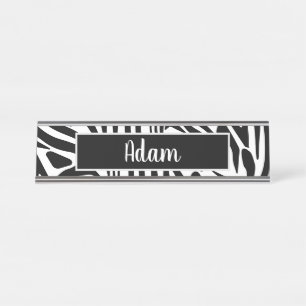 Zebra Pattern Desk Name Plate
