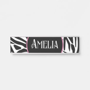 Zebra Pattern Door Sign