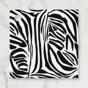 Zebra pattern favour tags