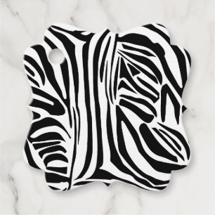 Zebra pattern favour tags