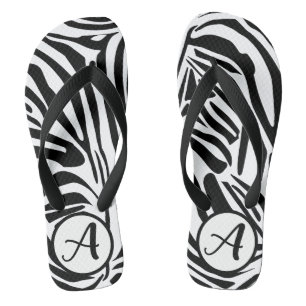 Zebra Pattern Flip Flops