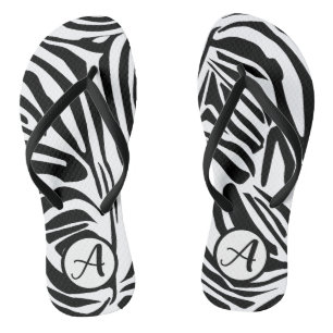 Zebra Pattern Flip Flops