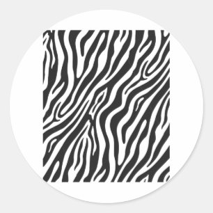 Zebra Pattern Funny Graphic Classic Round Sticker