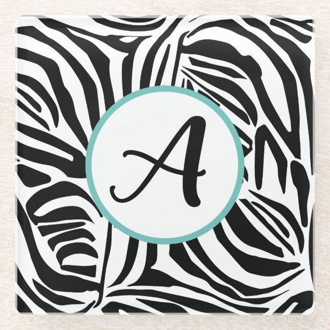 Zebra Pattern Glass Coaster (Front)