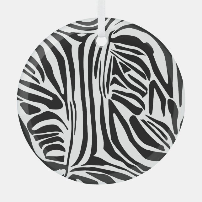 Zebra pattern glass tree decoration (Front)